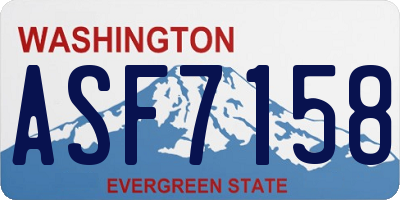 WA license plate ASF7158