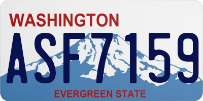 WA license plate ASF7159