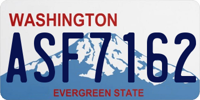 WA license plate ASF7162