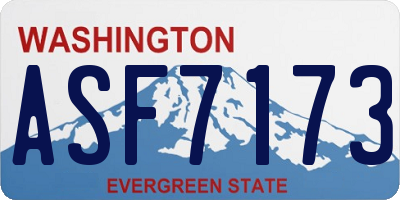 WA license plate ASF7173