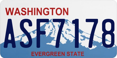 WA license plate ASF7178