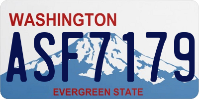 WA license plate ASF7179