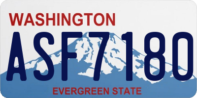 WA license plate ASF7180