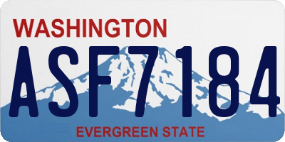 WA license plate ASF7184