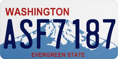 WA license plate ASF7187