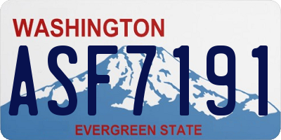 WA license plate ASF7191