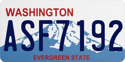 WA license plate ASF7192
