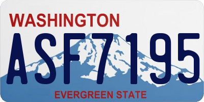 WA license plate ASF7195