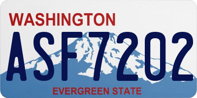WA license plate ASF7202