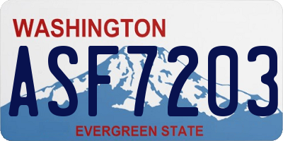 WA license plate ASF7203
