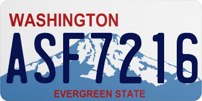 WA license plate ASF7216