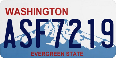 WA license plate ASF7219
