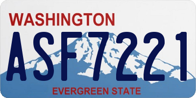 WA license plate ASF7221