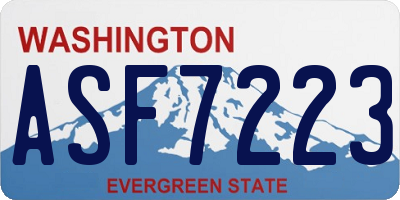 WA license plate ASF7223