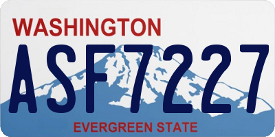 WA license plate ASF7227
