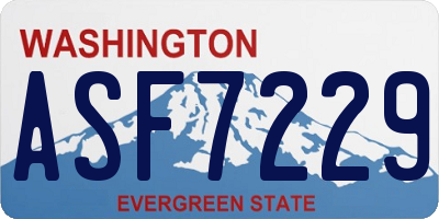 WA license plate ASF7229