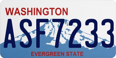 WA license plate ASF7233