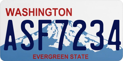 WA license plate ASF7234