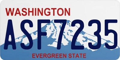 WA license plate ASF7235