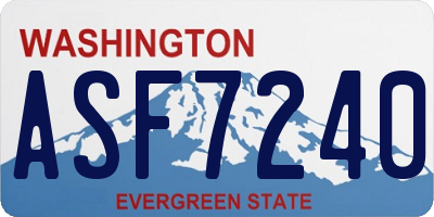 WA license plate ASF7240