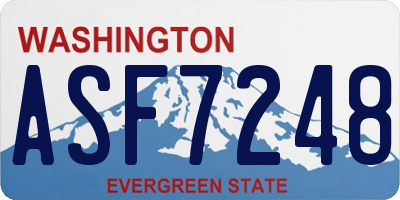 WA license plate ASF7248