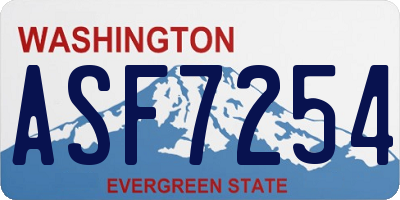 WA license plate ASF7254