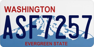 WA license plate ASF7257