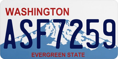 WA license plate ASF7259