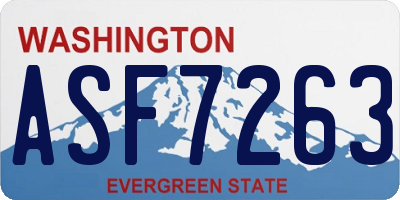 WA license plate ASF7263