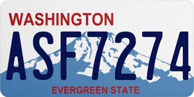 WA license plate ASF7274