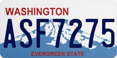 WA license plate ASF7275