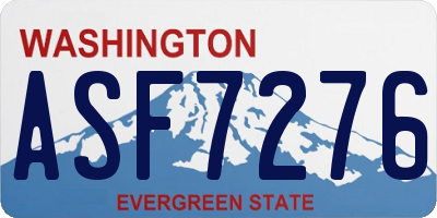 WA license plate ASF7276