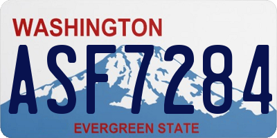 WA license plate ASF7284