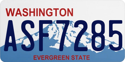 WA license plate ASF7285