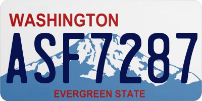 WA license plate ASF7287