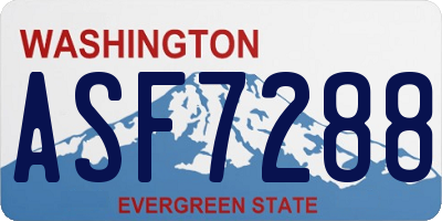 WA license plate ASF7288