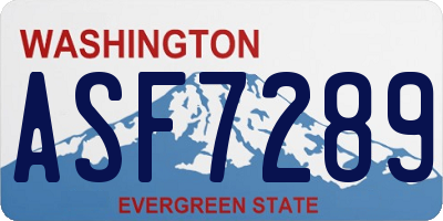 WA license plate ASF7289