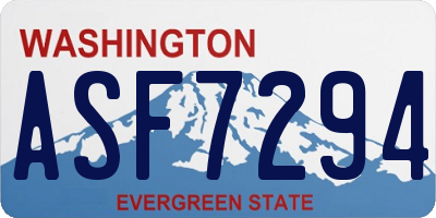 WA license plate ASF7294