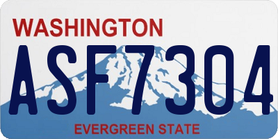 WA license plate ASF7304