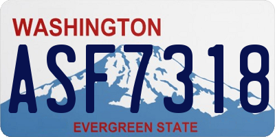 WA license plate ASF7318