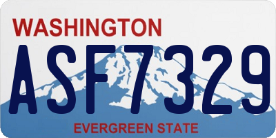 WA license plate ASF7329
