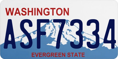 WA license plate ASF7334