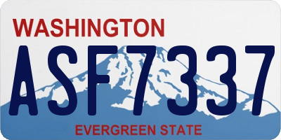 WA license plate ASF7337