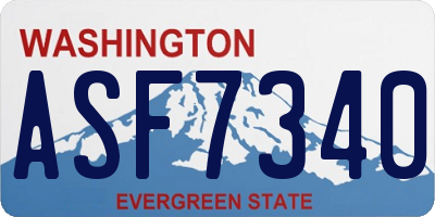 WA license plate ASF7340