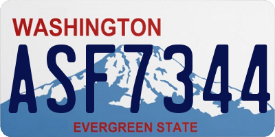 WA license plate ASF7344