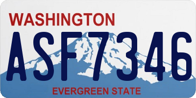 WA license plate ASF7346