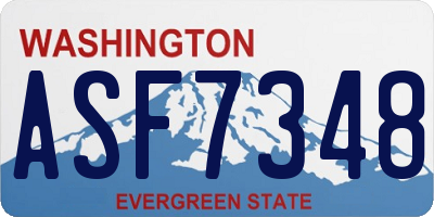 WA license plate ASF7348