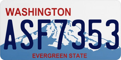 WA license plate ASF7353