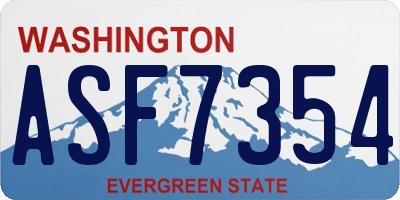 WA license plate ASF7354