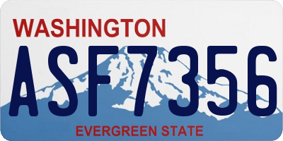 WA license plate ASF7356